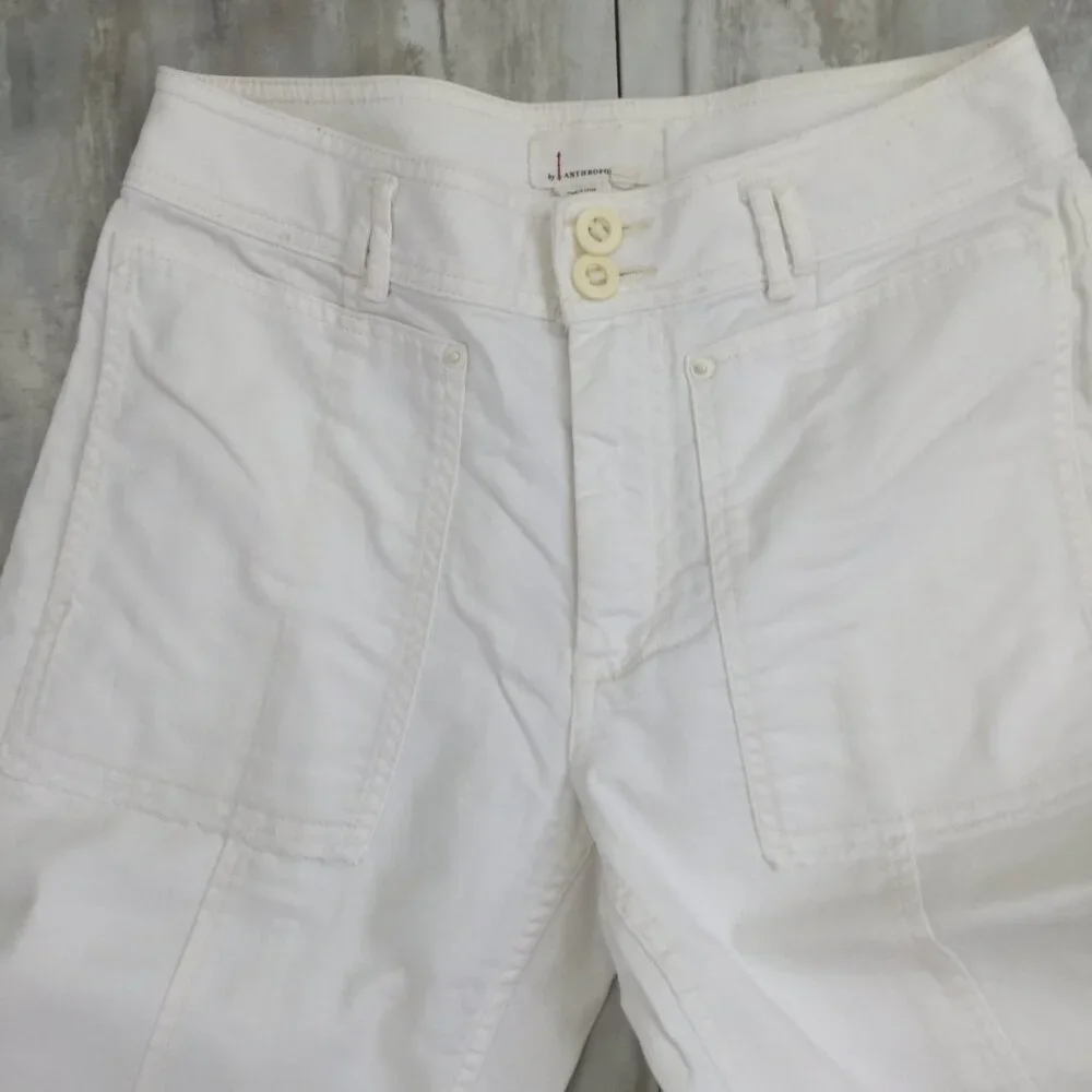 by Anthropologie Relaxed Utility White Pant 27 - Picture 5 of 9